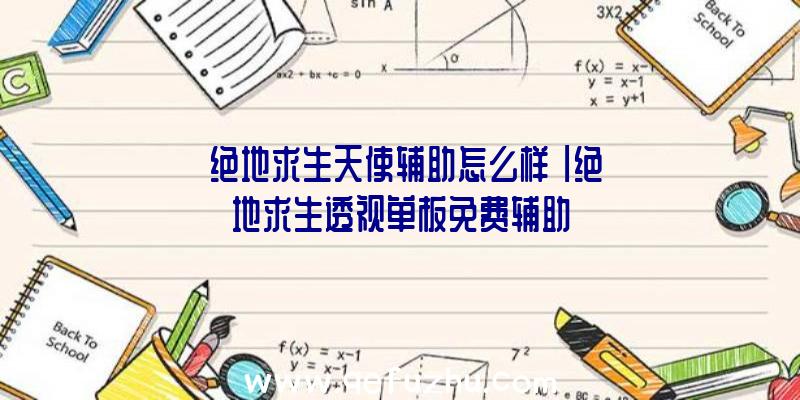 「绝地求生天使辅助怎么样」|绝地求生透视单板免费辅助